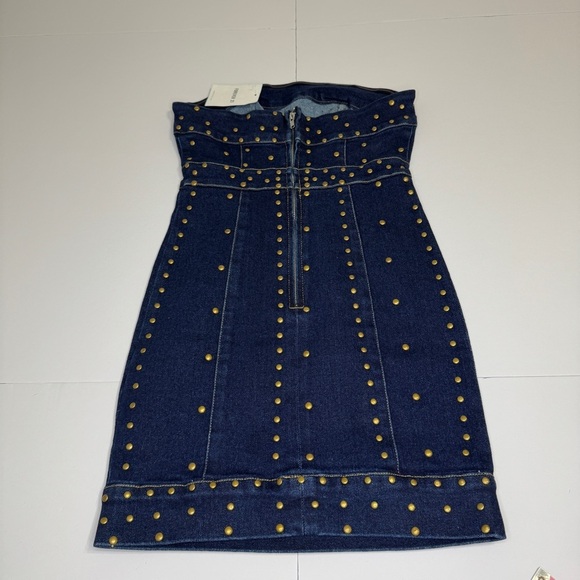 Forever 21 Strapless Studded Denim Mini Dress XS NWT - Picture 6 of 13